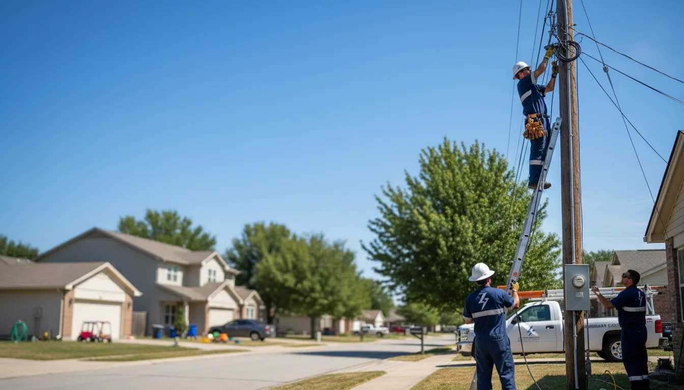 Residential electrician providing installation services in Tyrone, GA